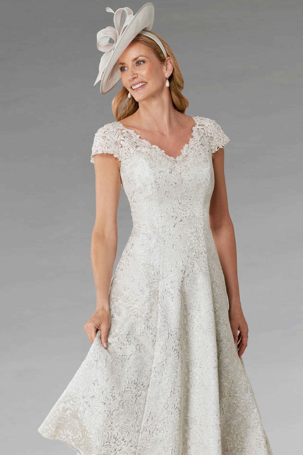 Mid-Length With Lace Detail Fit And Flare Dress. 72974