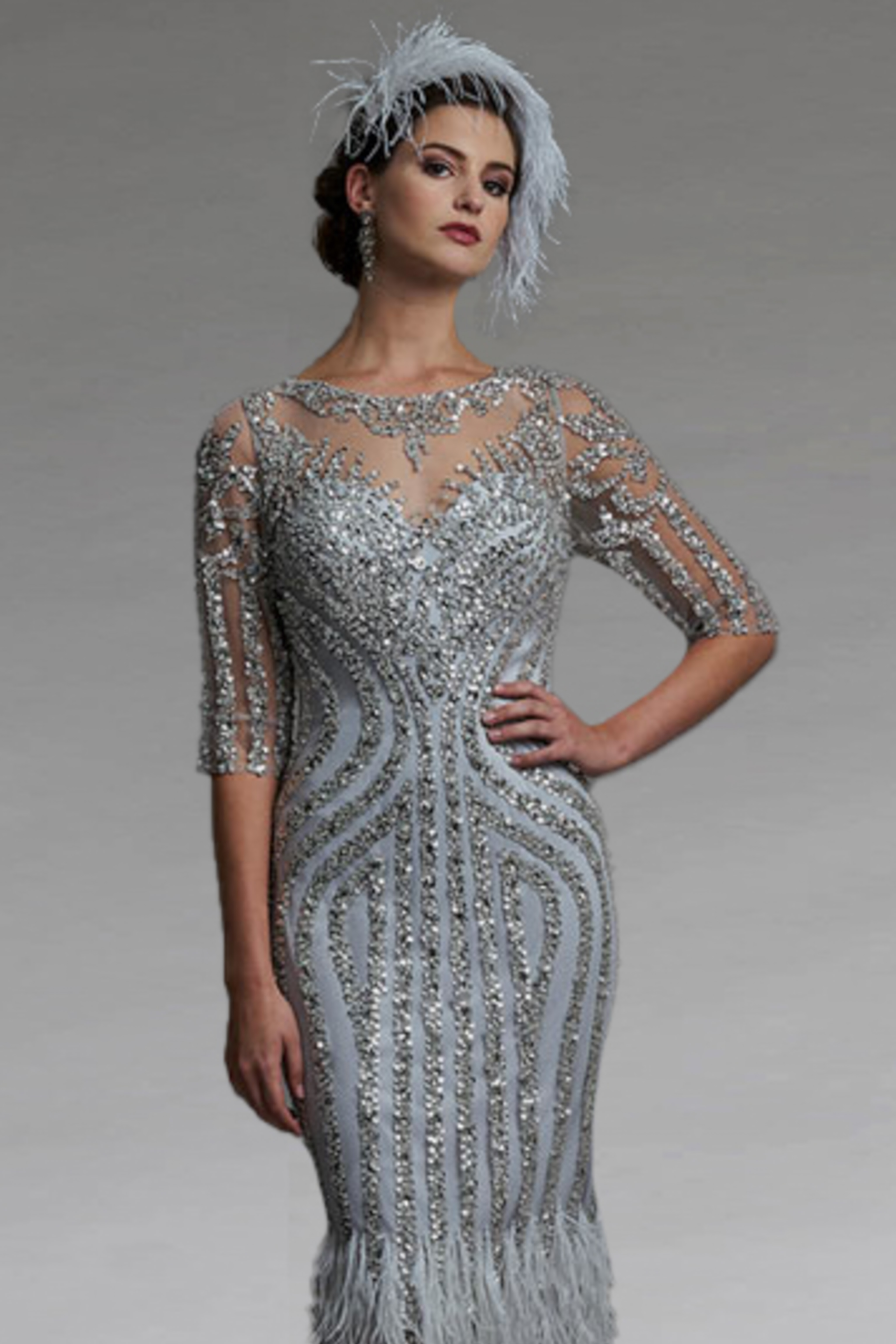 Sexy Beaded Aso Ebi Evening Dresses Long Sleeves Crystals Beadings Mermaid  Prom Dress For Wedding Guest
