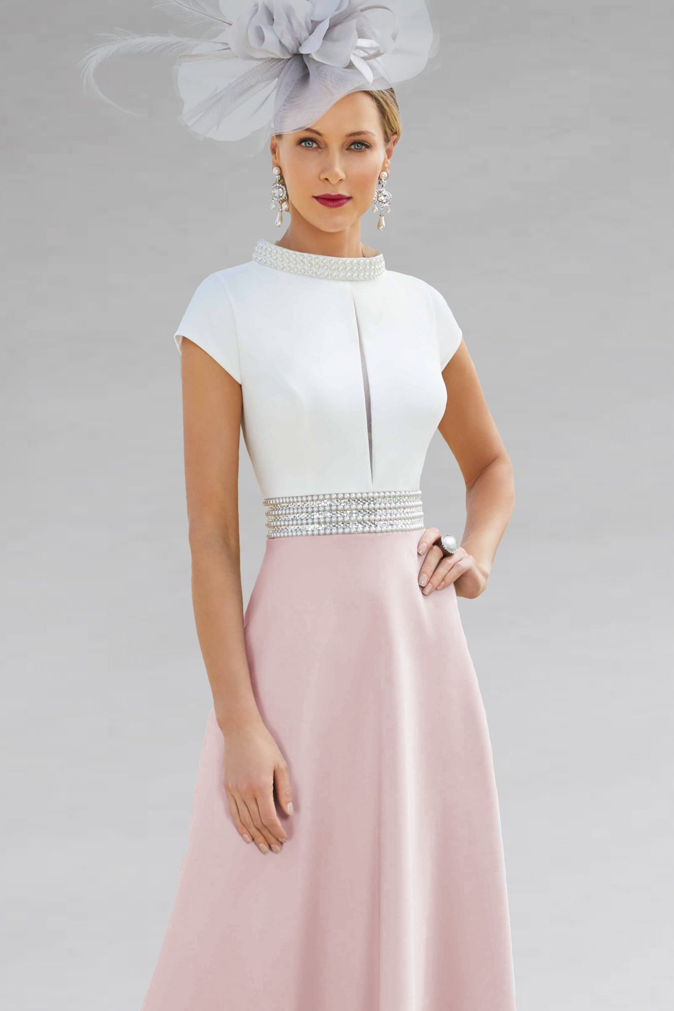 Mid-Length Full Skirt Dress With Cap Sleeve. 008248 - Catherines of Partick