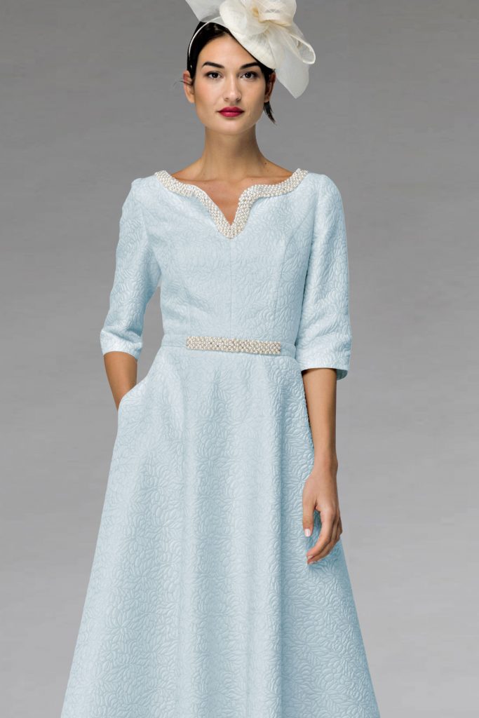 Short Fitted Dress With Sleeves. IR7162 - Catherines of Partick