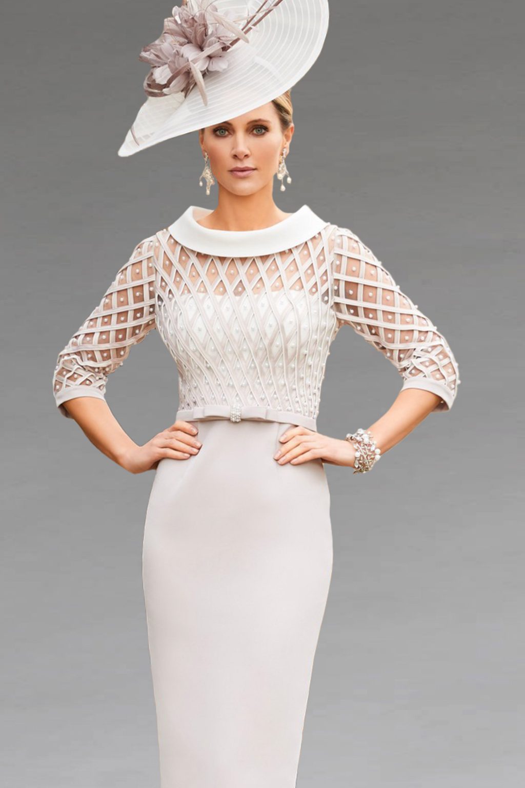 Short Fitted Dress With Sleeves. 008061 - Catherines of Partick