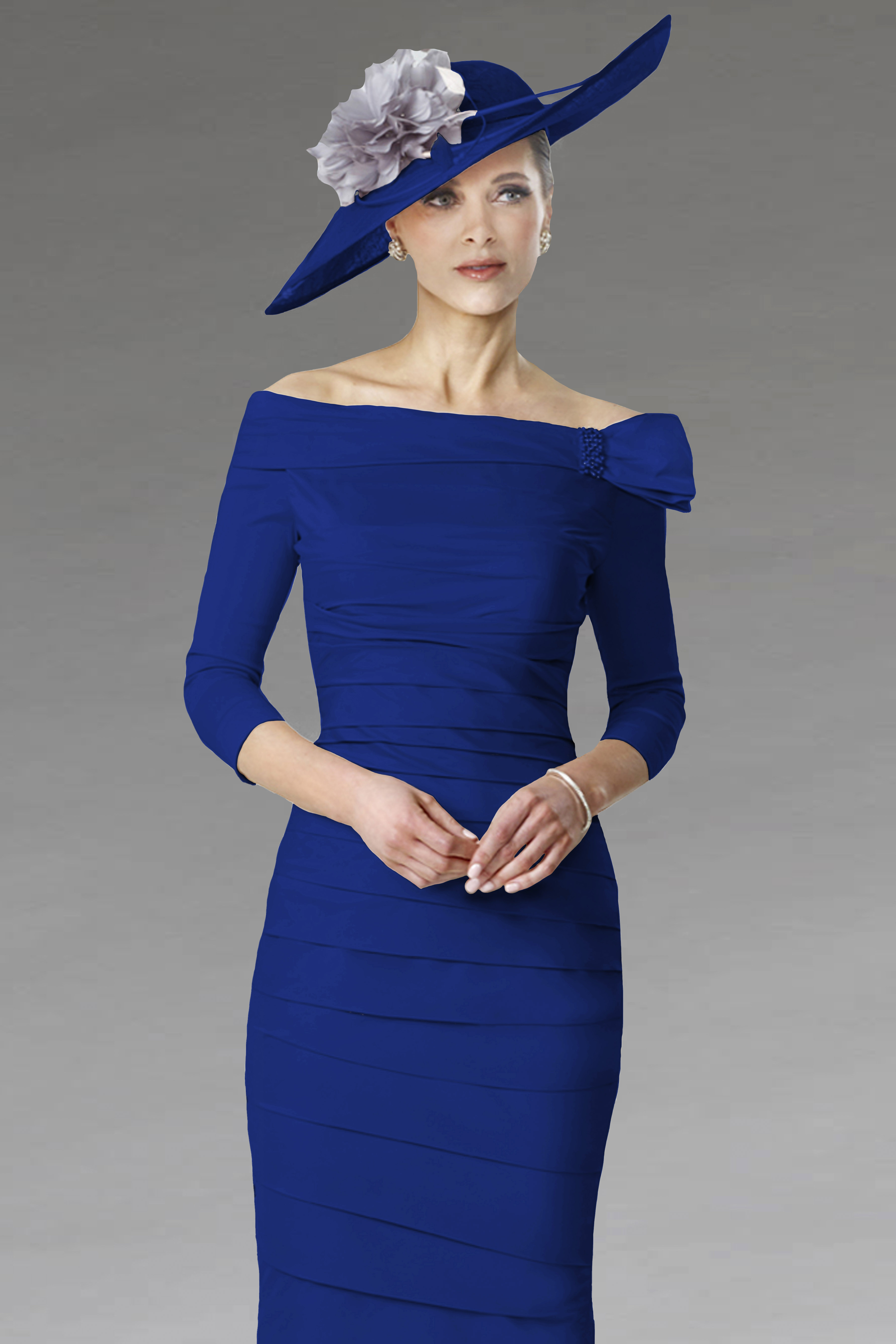 Short Fitted Dress With Sleeves. IR7162 - Catherines of Partick