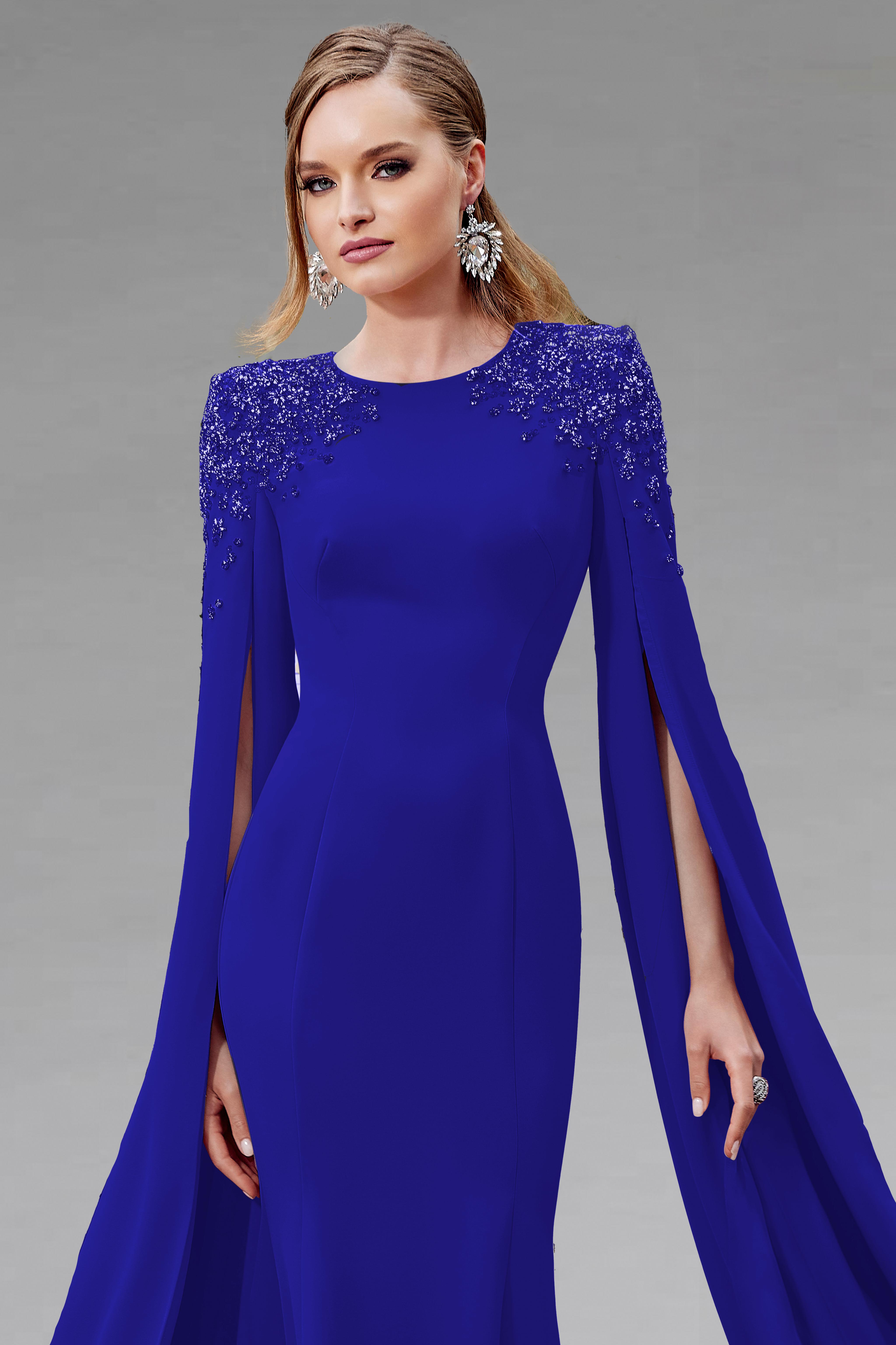 Custom Modest Burgundy Long Sleeve Prom Dress, Pretty Party Dress,GDC1230