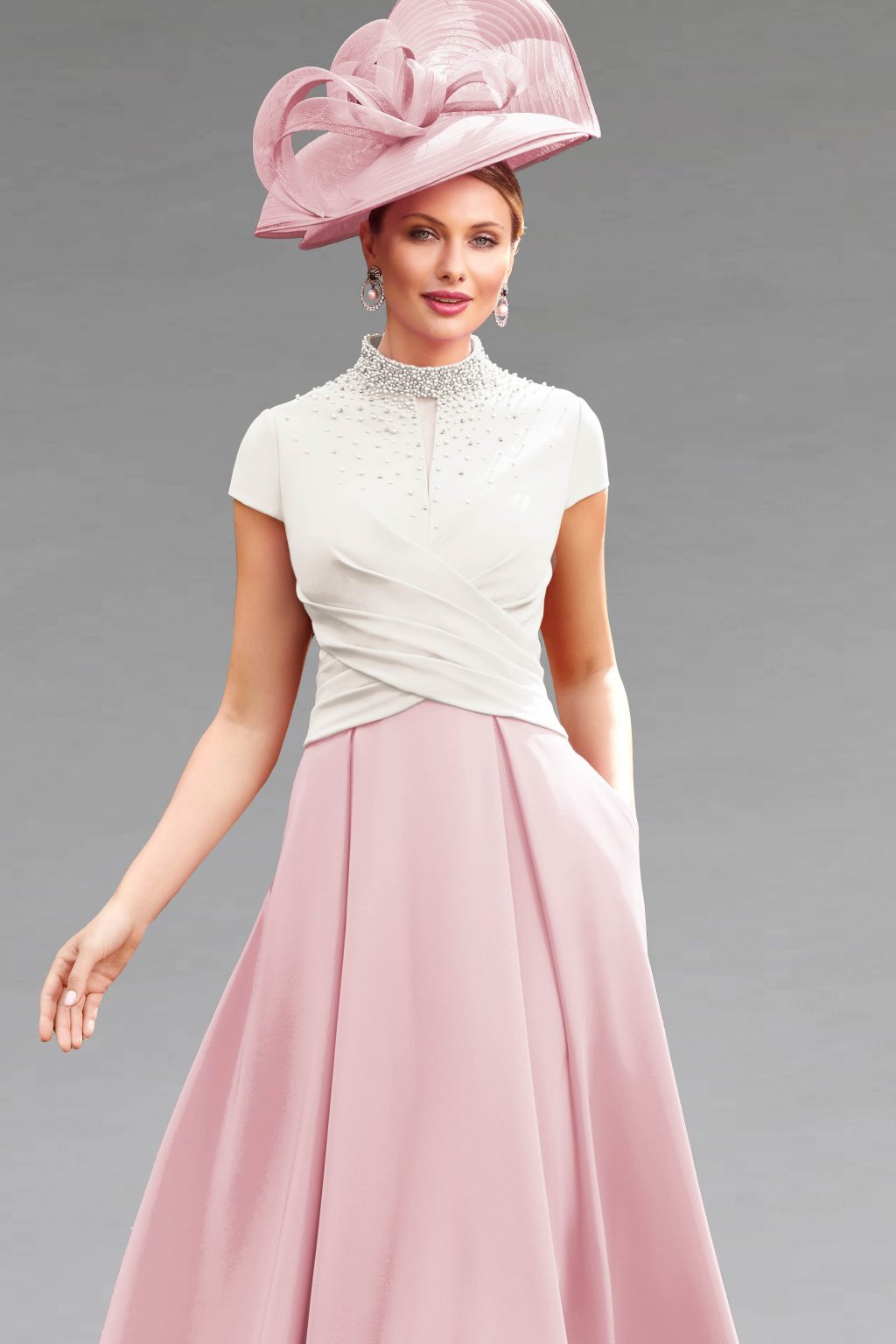 Mid Length Full Skirt with Cap Sleeves. 70167