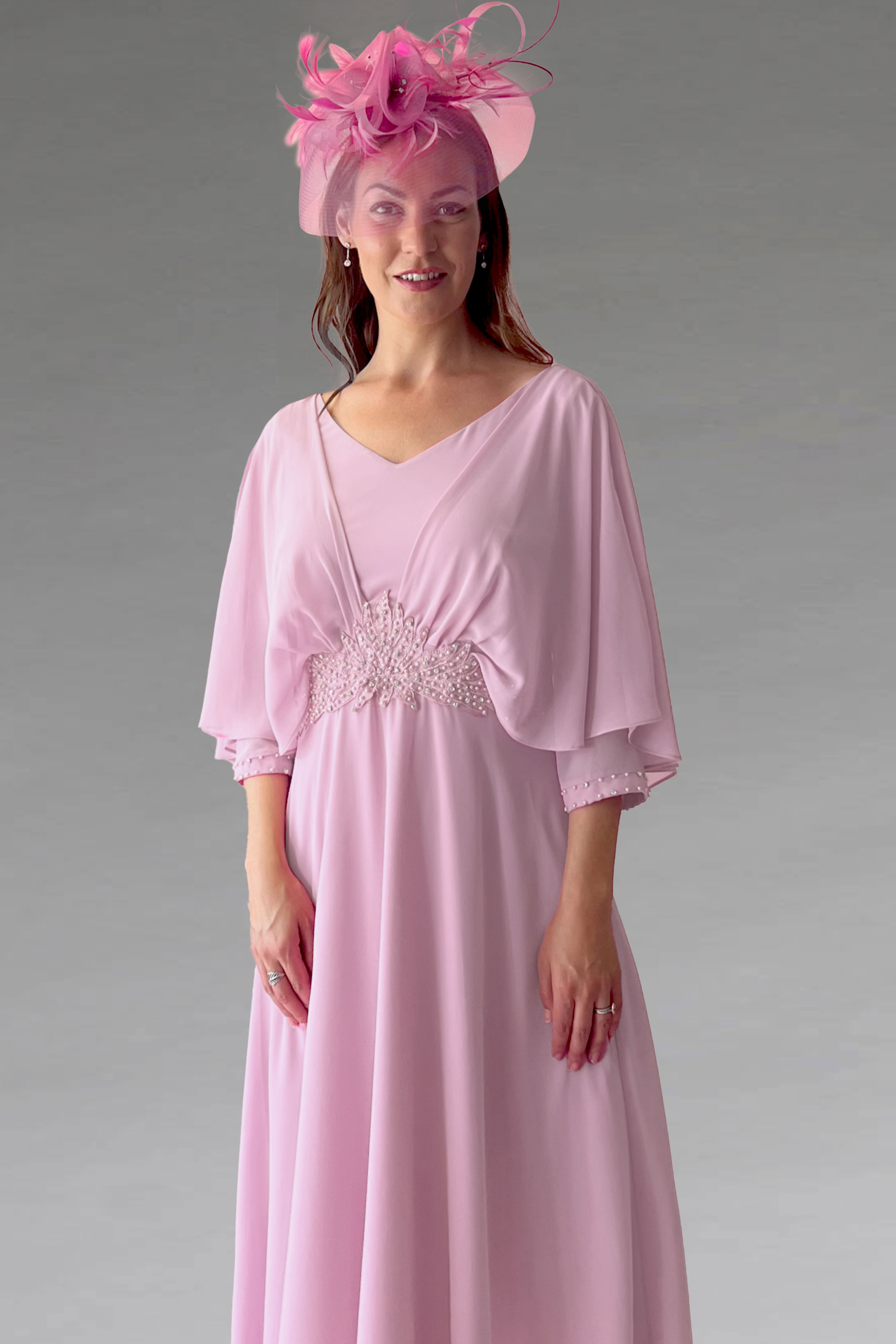 Monstera Watercolor Mid Length Chiffon Cover Up with Side Slits Mid-Length Side Slits Chiffon Cover Up