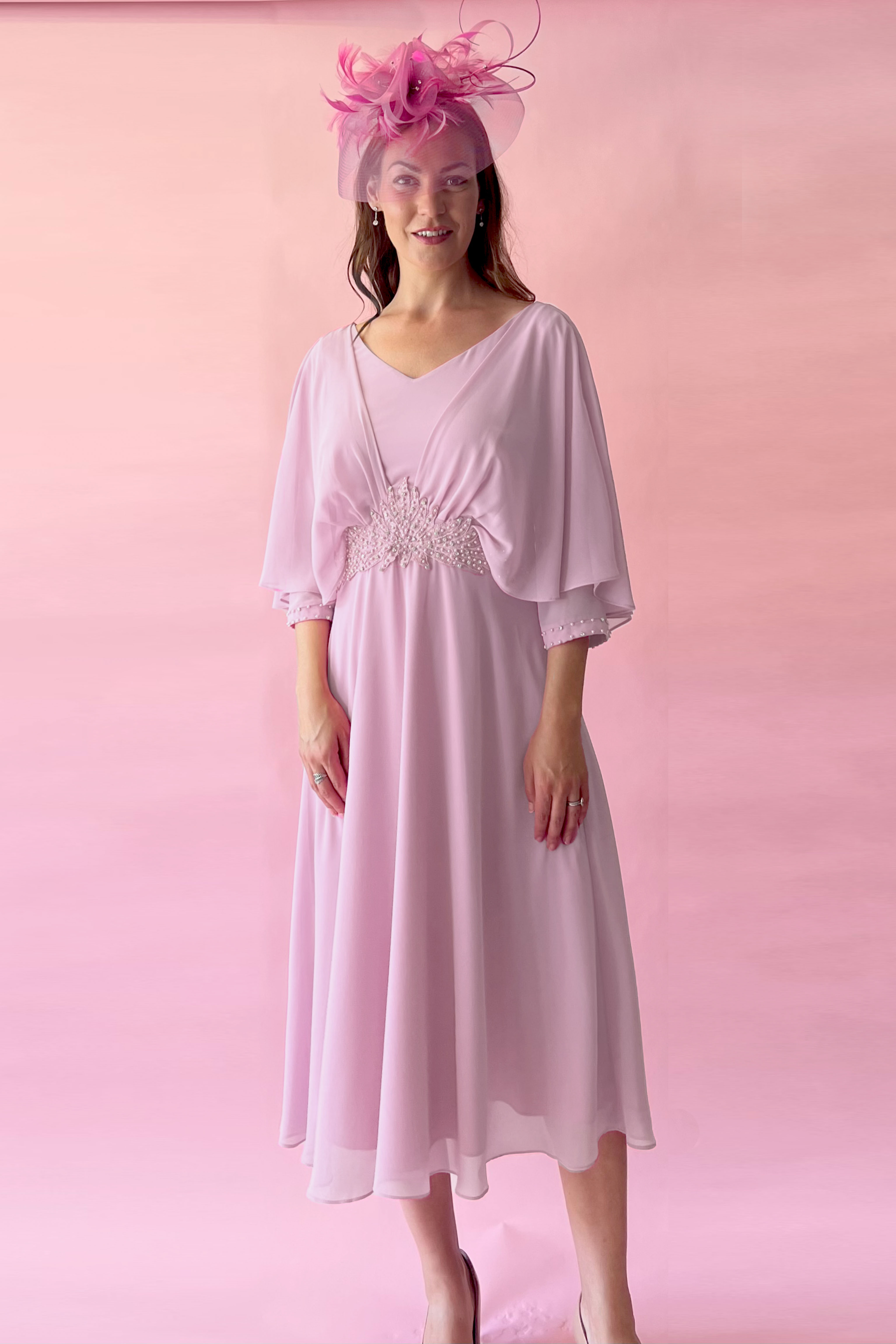 8637 Pink Chiffon Skirt Dress