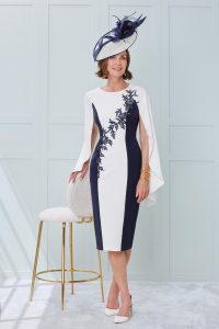 Full Length Dress With Caped Sleeves. Drape 24 Long - Catherines