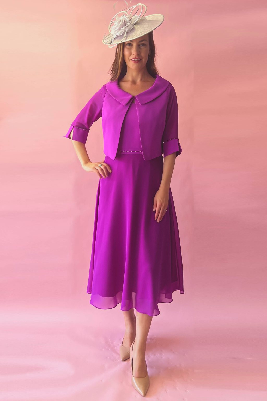 Mid Length A Line Dress with Jacket. 2714 - Image 2