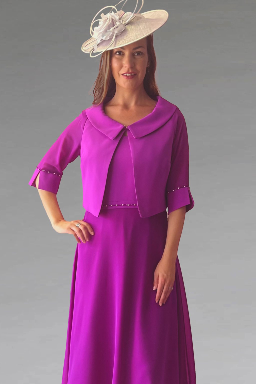 Mid Length A Line Dress with Jacket. 2714