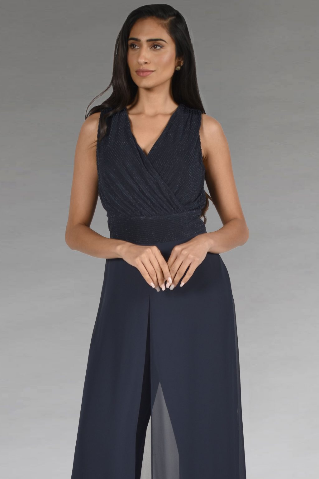 Wide Leg Jumpsuit With V Neck.  777810