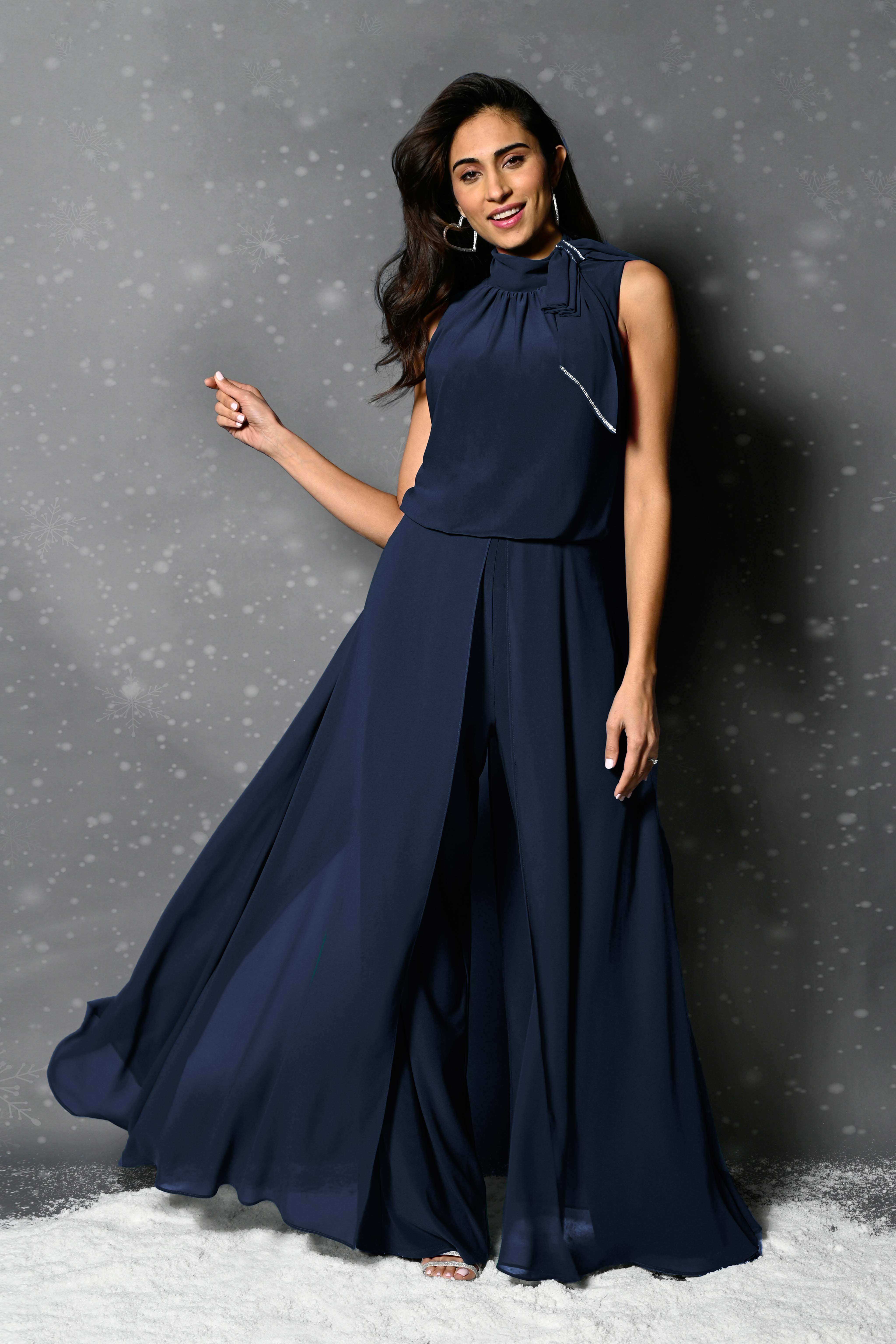 Wide Leg Jumpsuit With Diamante Details. 770872 - Catherines of