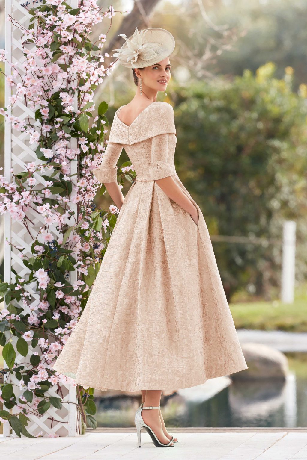 Off The Shoulder Dress With Full Skirt.  4G888 - Image 3