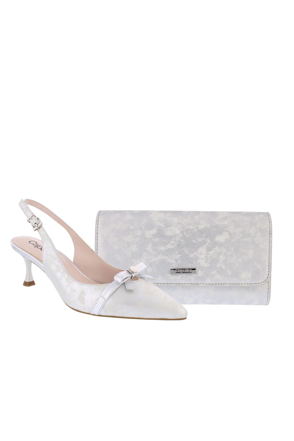 Low Heel Slingback Shoe & Matching Bag. C23C