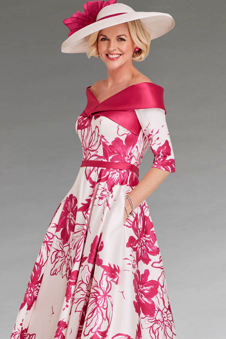 Dipped Hem Dress With Sleeves. 66418 - Catherines of Partick