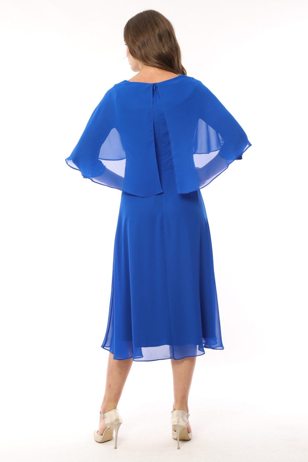 Mid Length Chiffon Dress With Sleeves. 2848 - Image 3