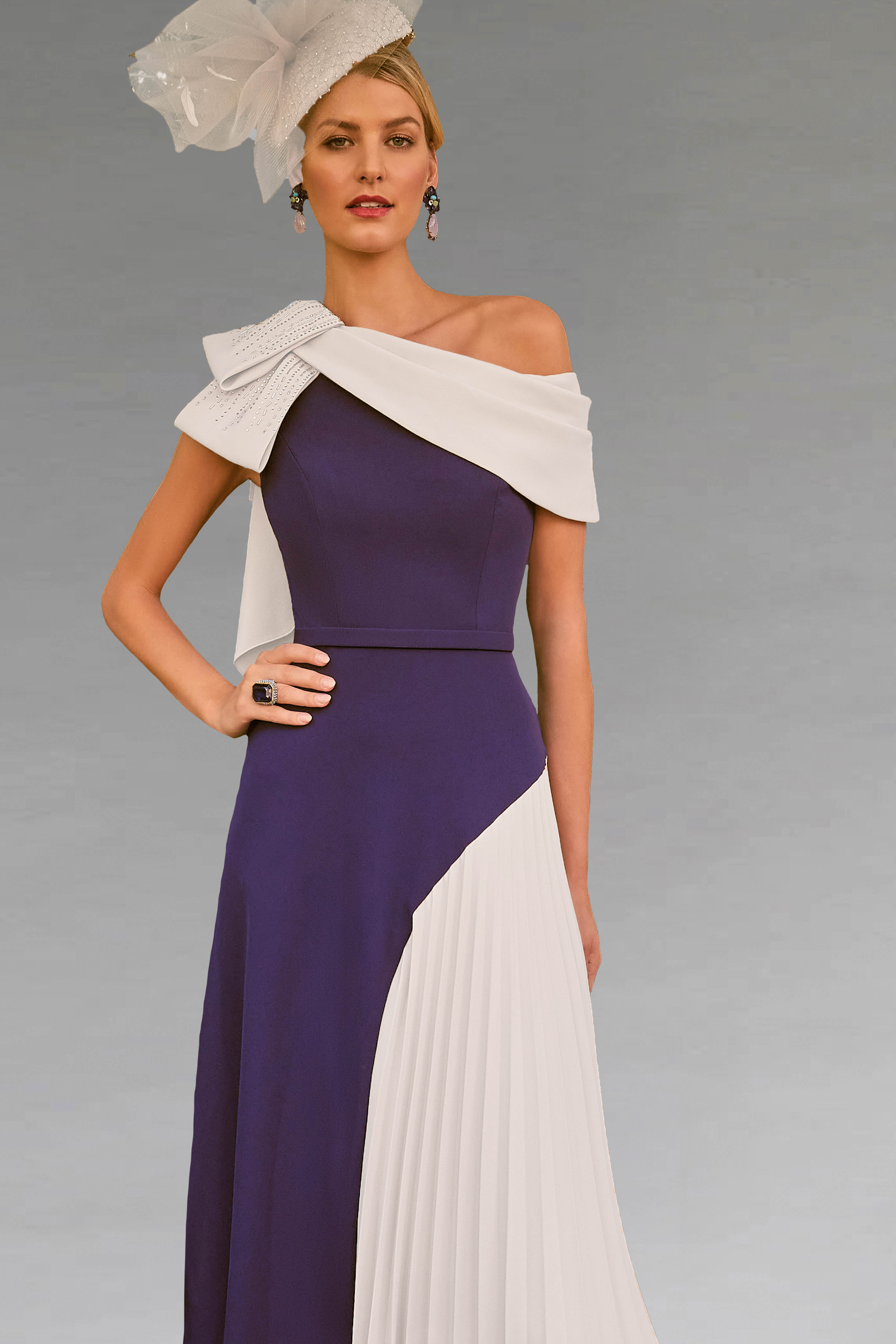 Solid Shoulder Dress Elegant Half Sleeve Dress Party Banquet - Temu