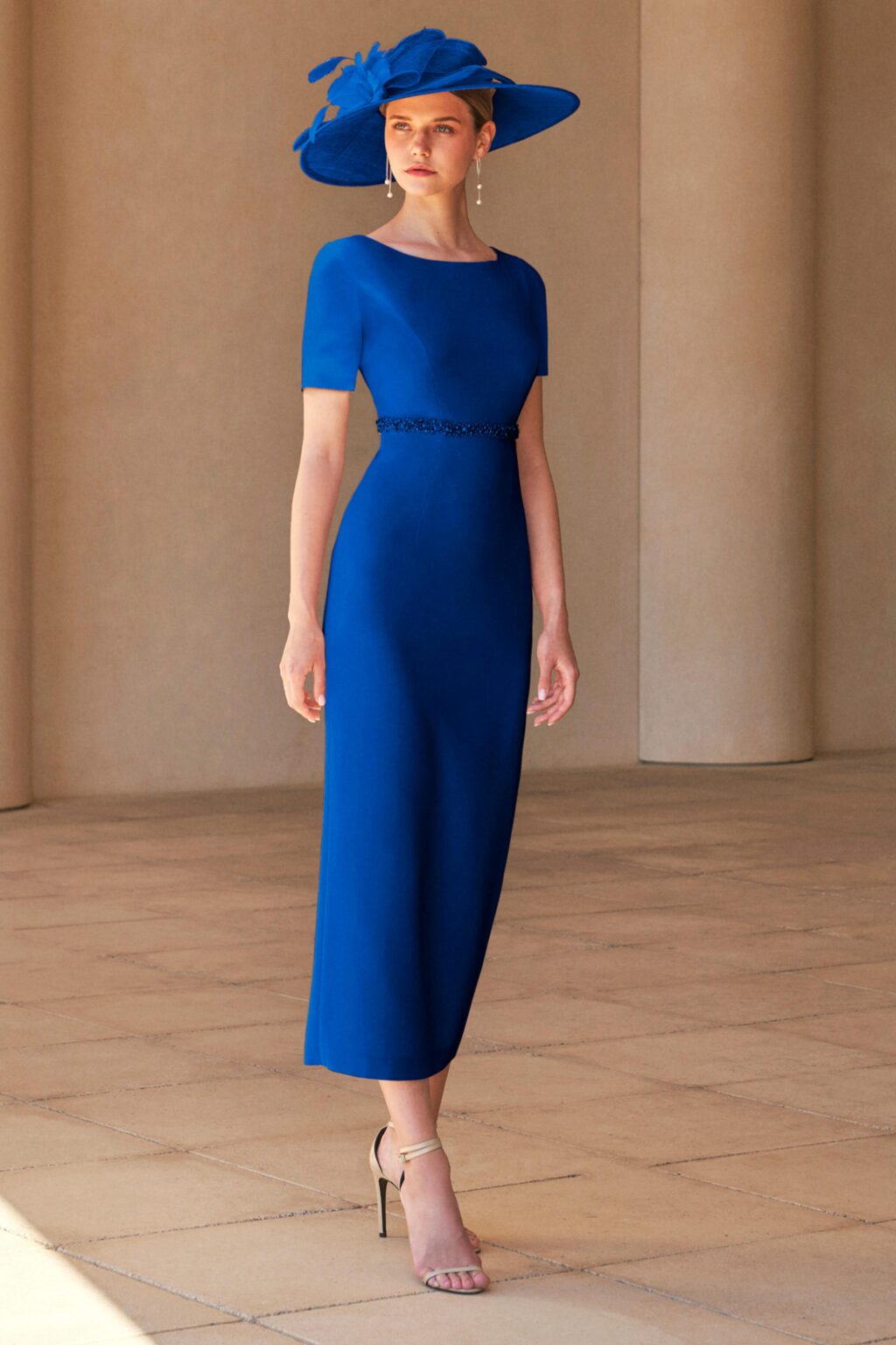 Mid Length Fitted Dress With Jacket.  7G271 - Image 3