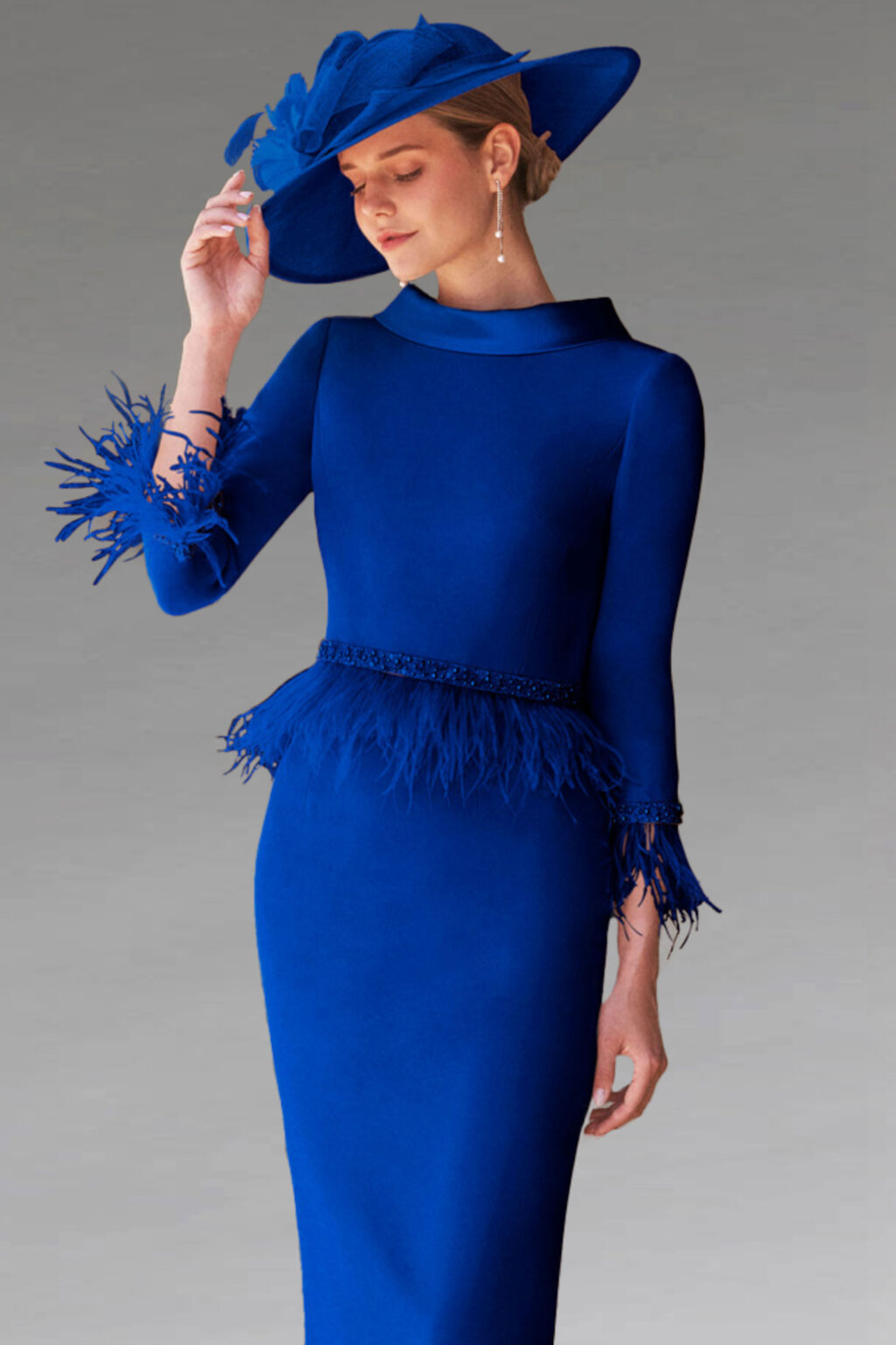 Mid Length Fitted Dress With Jacket.  7G271