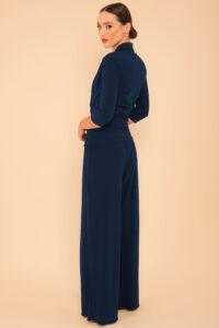 Wide Leg Jumpsuit With Ruched Detailing. Carbon - Catherines of Partick