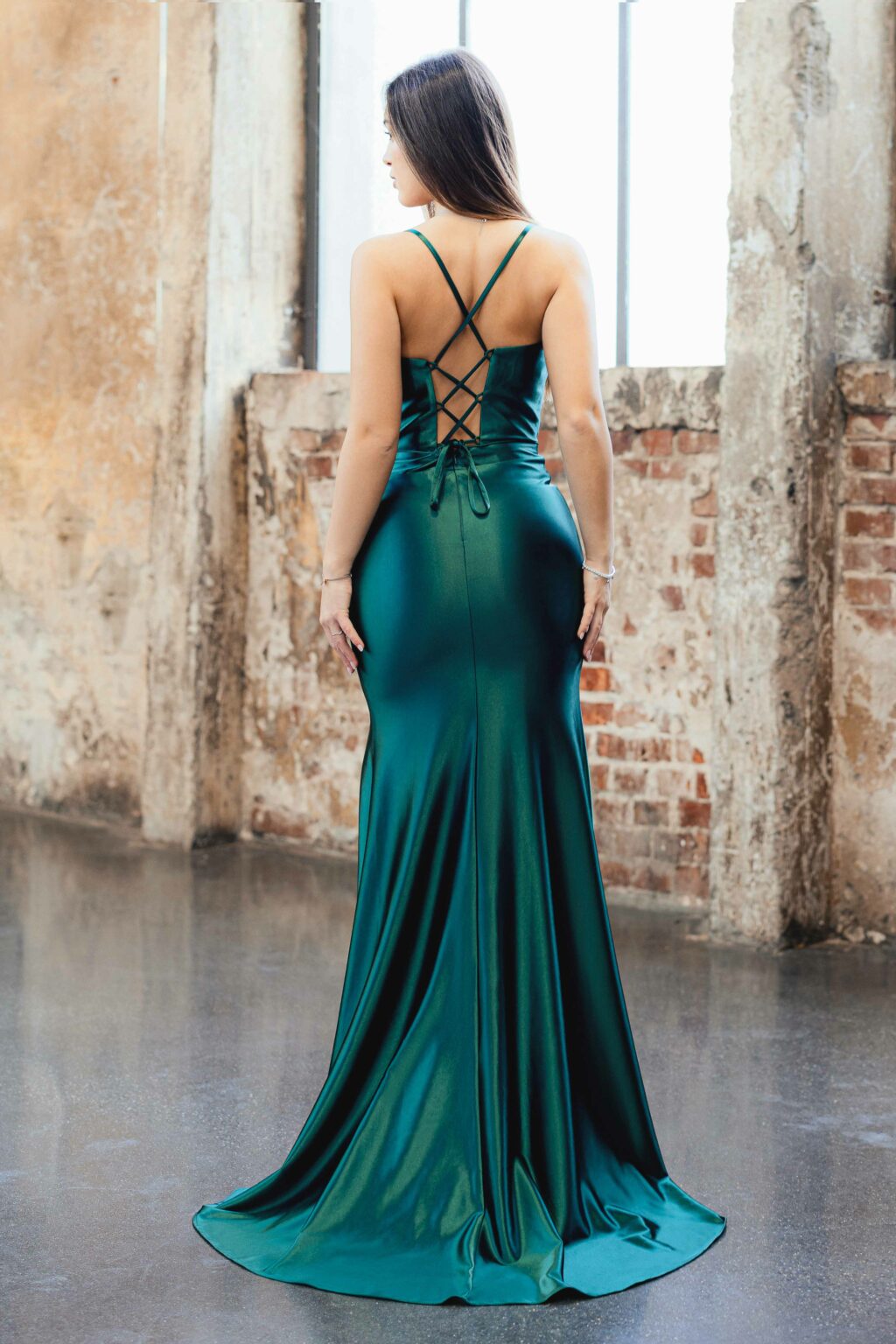 Full Length Dress With Corset Back.  9185 - Image 3