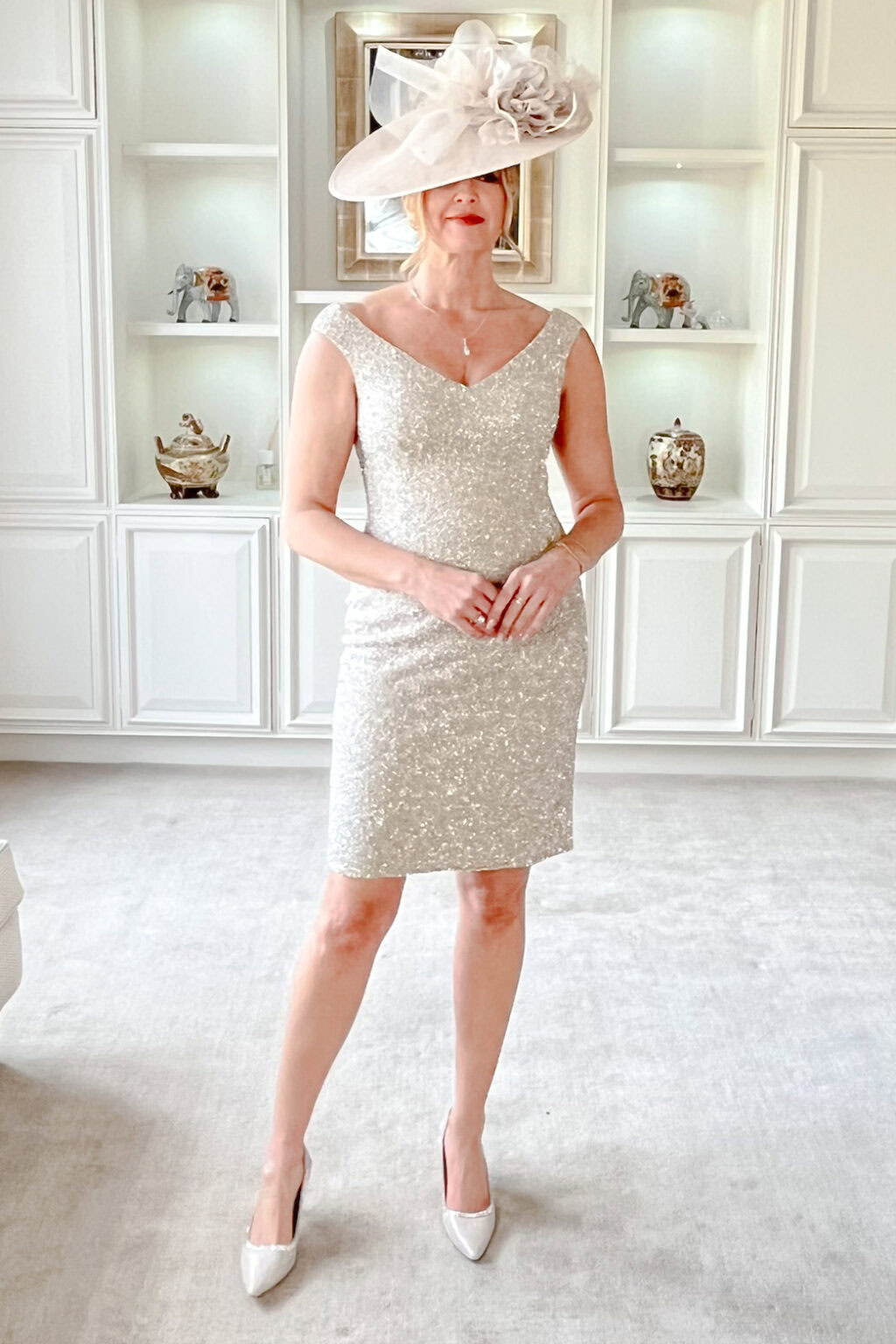 Short Fitted Beaded Dress. HF8779s - Image 2