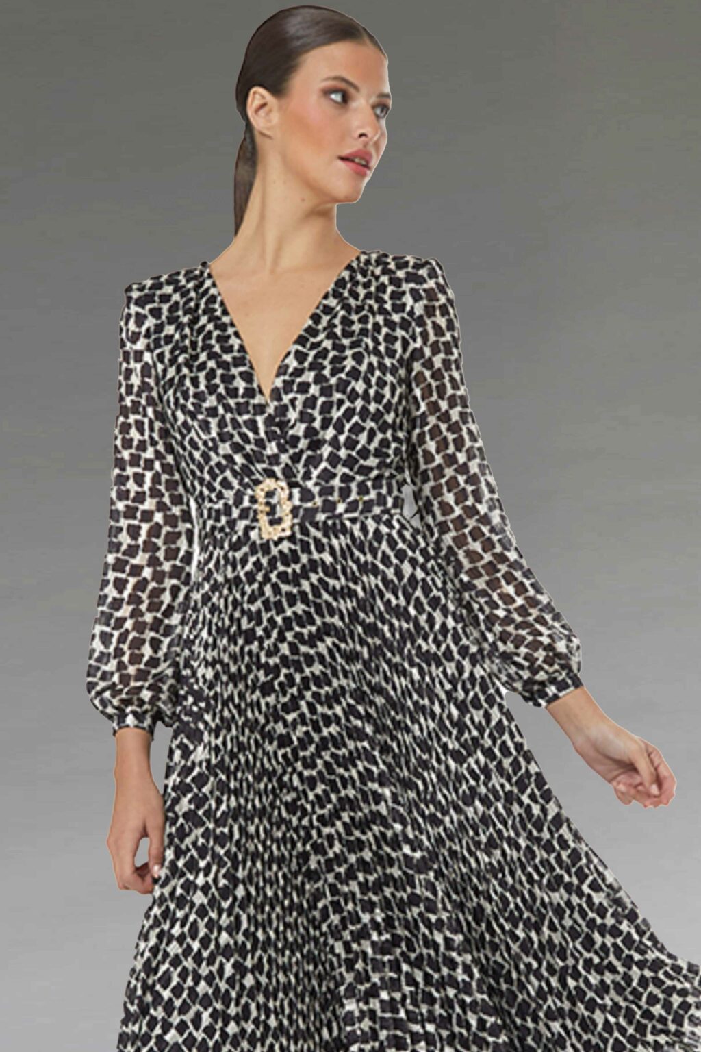 Mid Length Monochrome Dress. 51072