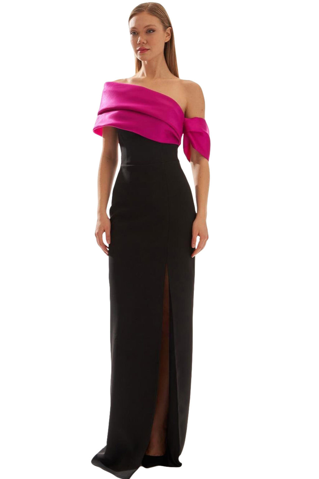 Full Length One Shoulder Dress. Eclipse