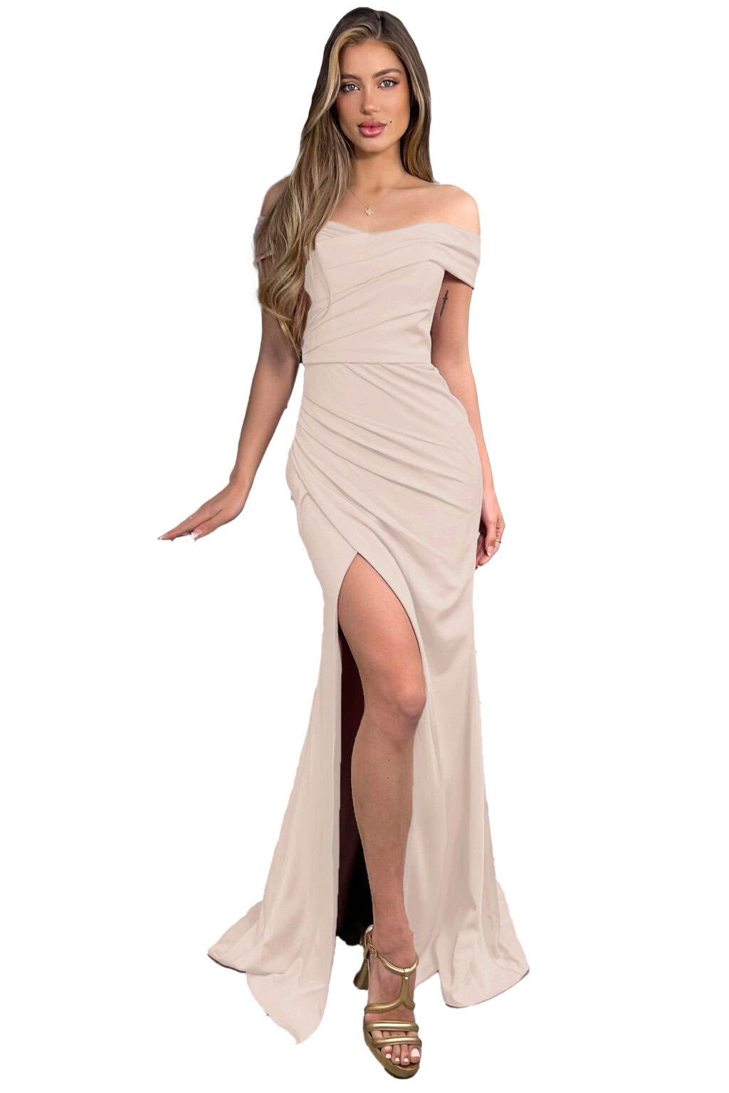 Full Length Dress With Split. JX3958