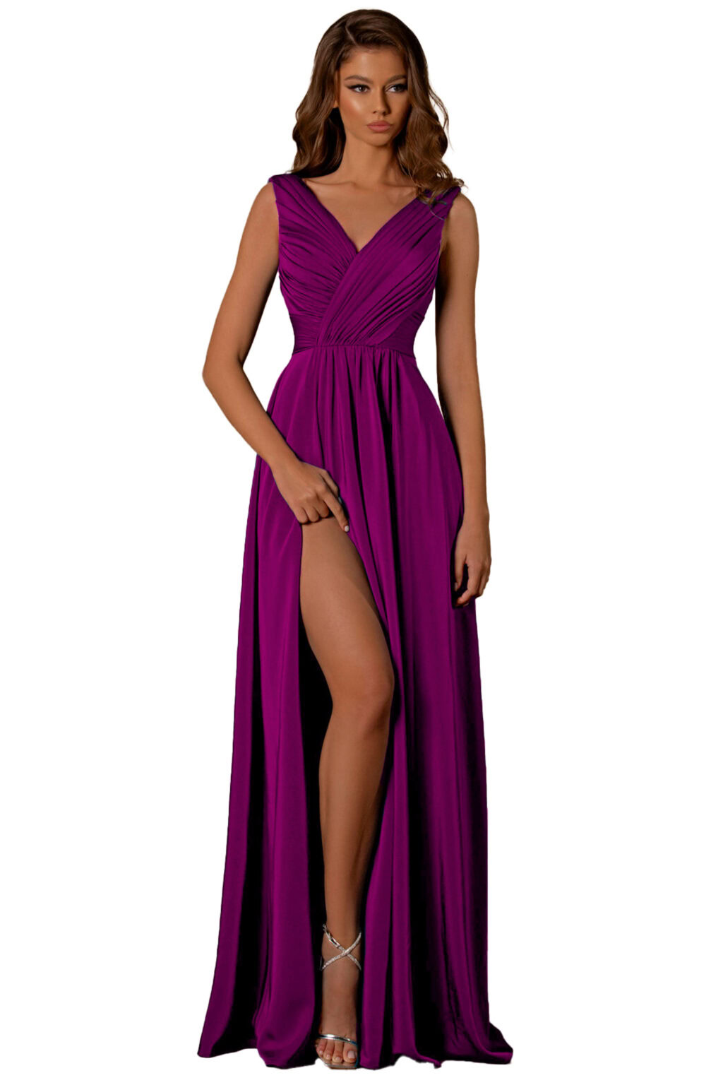 Full Length V Neck Dress. NBM8997