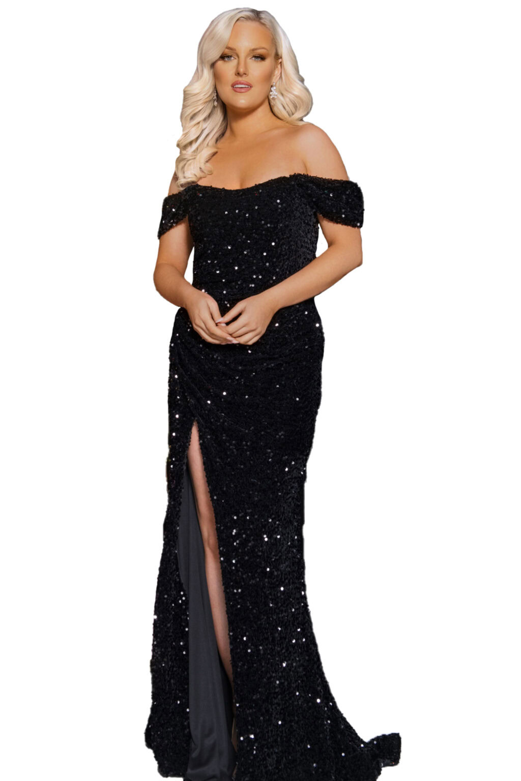 Full Length Velvet Sequin Dress. TNP772