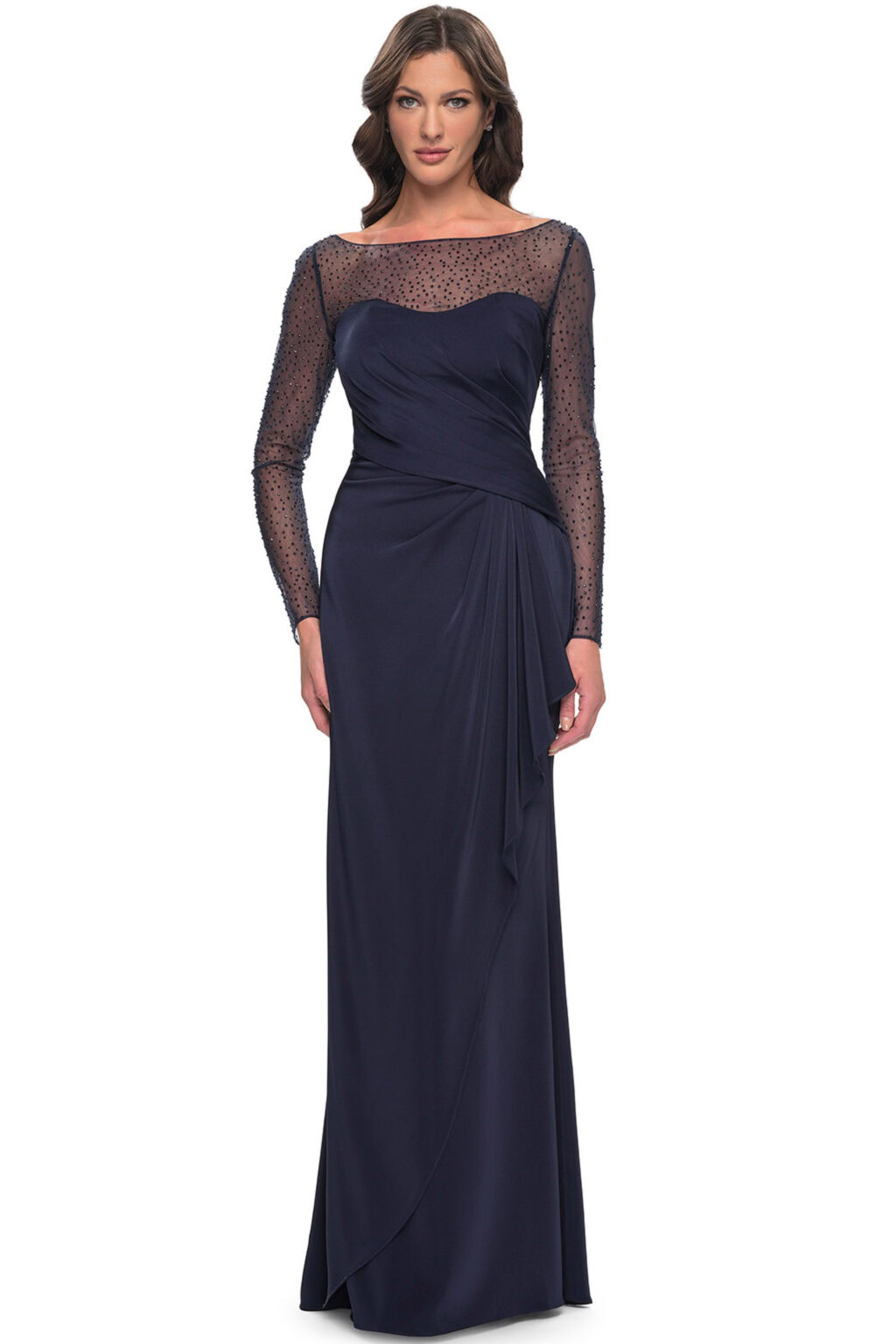 Full Length Dress With Beaded Sleeves. 69191 - Image 2