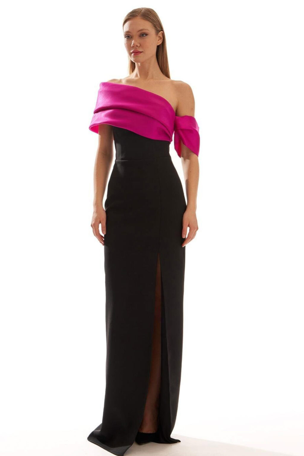 Full Length One Shoulder Dress. Eclipse - Image 2