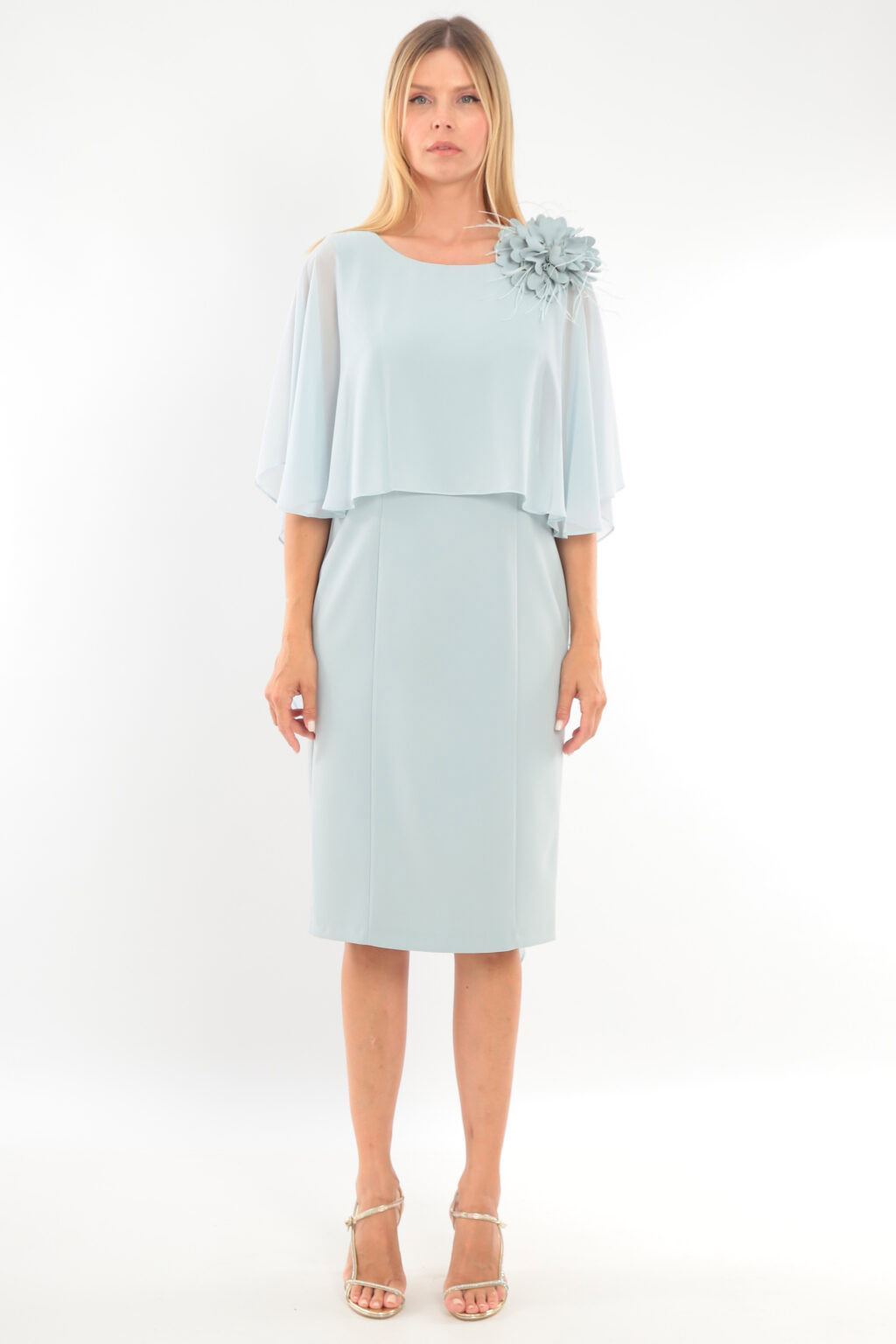 Short Fitted Dress With Overlay. 2036 - Image 2