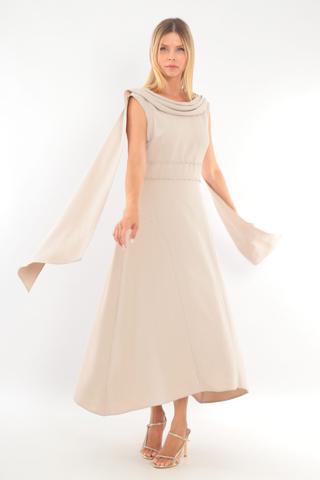 Mid Length Dress With Wide Collar. 2098 - Image 3