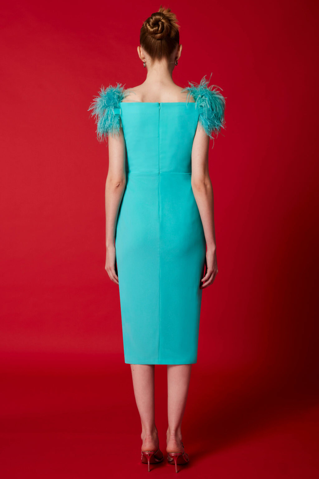 Off The Shoulder Fitted Dress.51635 Size 8, 10, 14 + 16. - Image 4