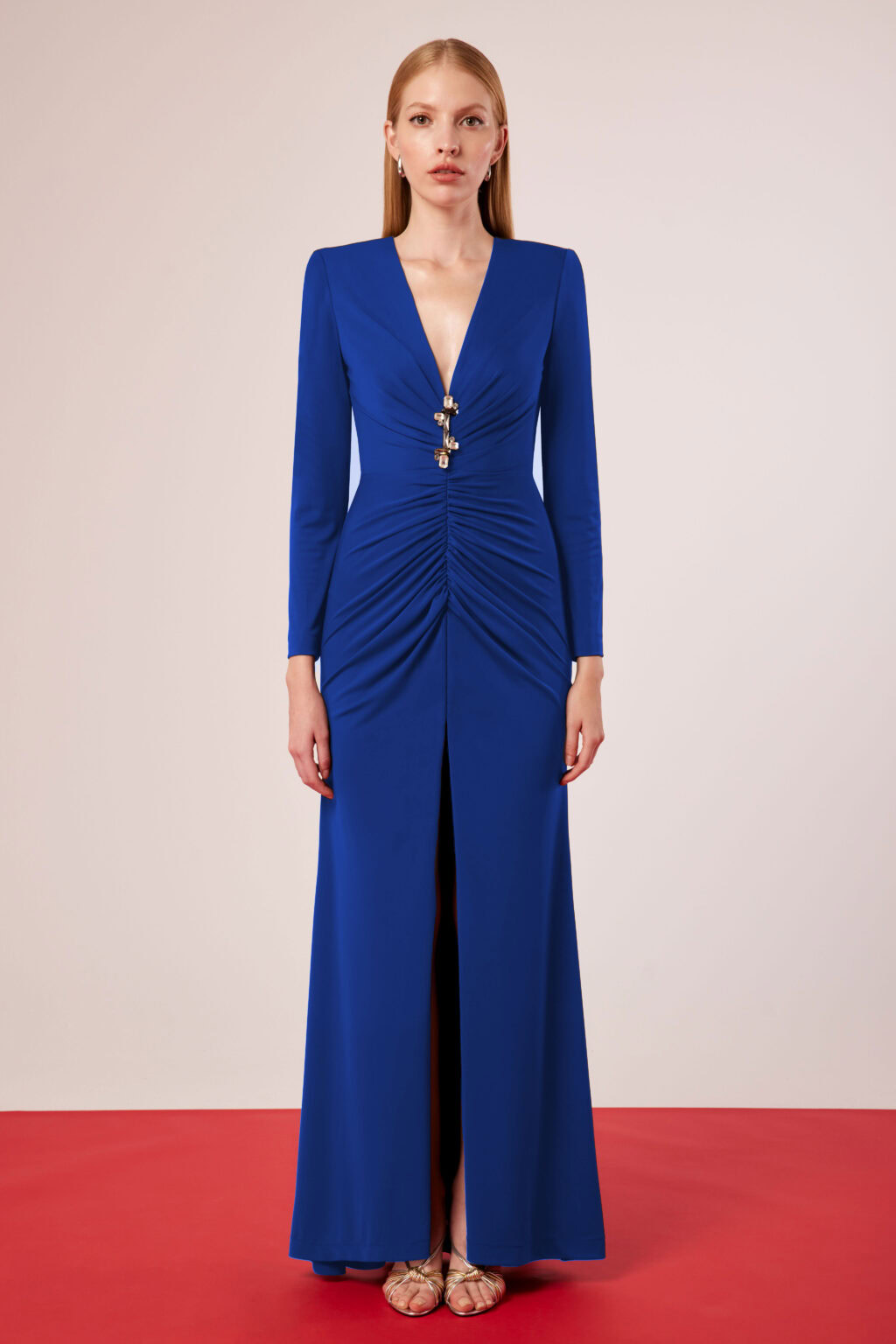 Full Length Dress With V Neckline. 51682 - Image 4