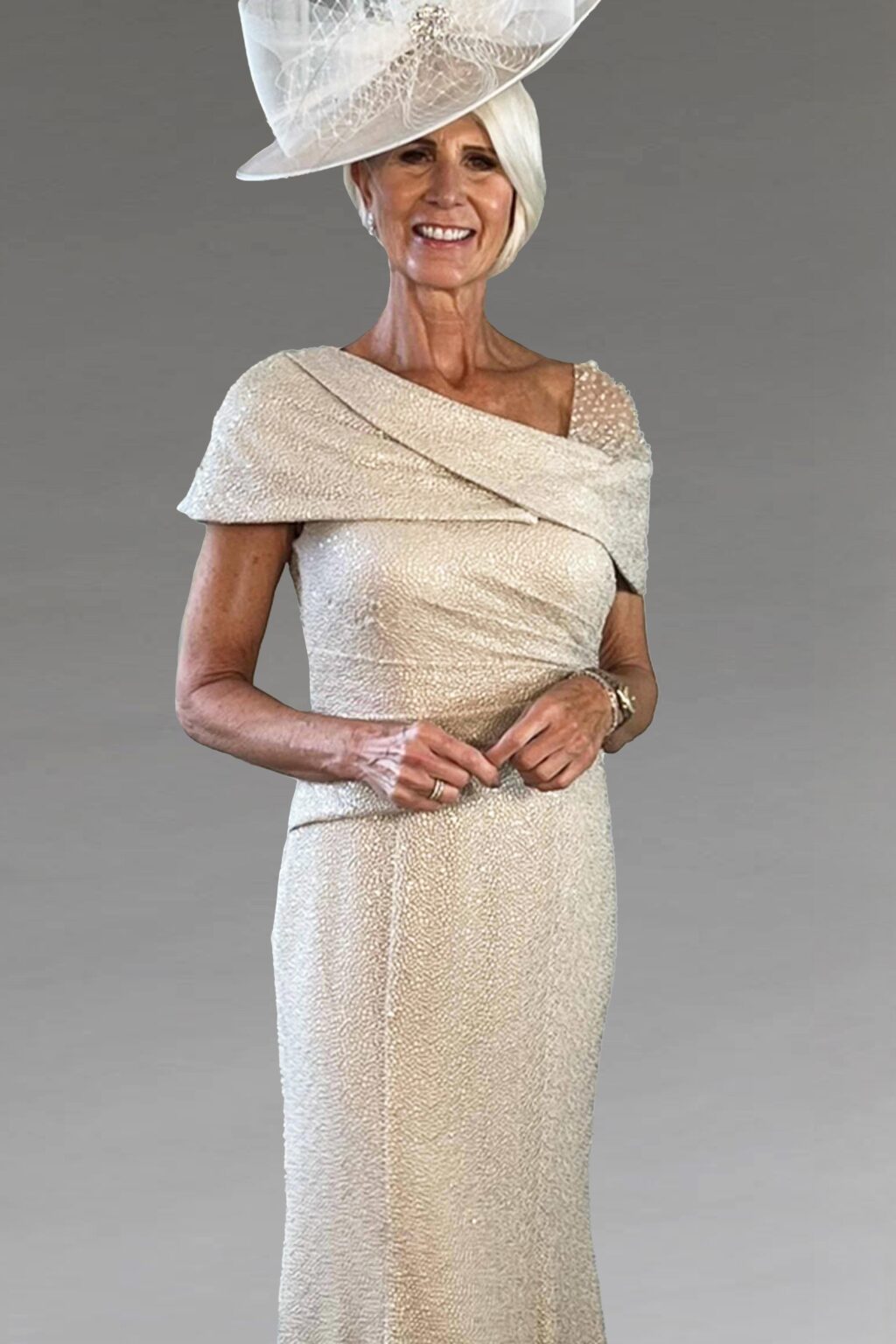 Full Length Dress With Pearl Details. 29261.