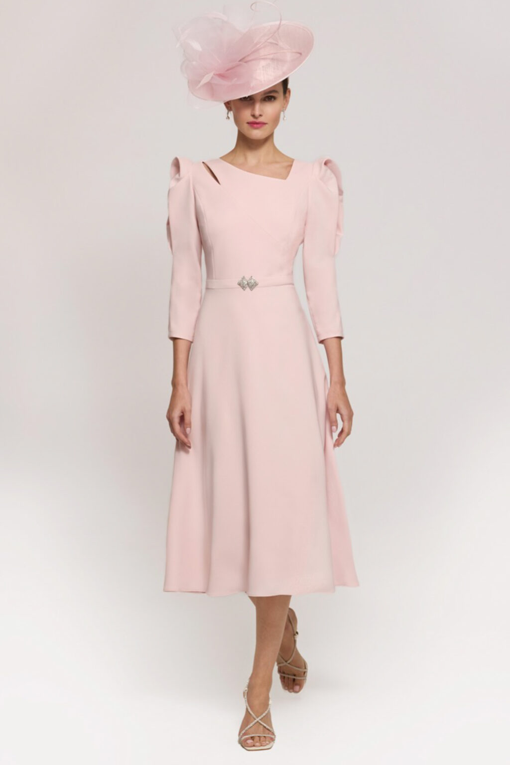Full Skirt Dress With Cutout Neckline Detail. Albinon - Image 2