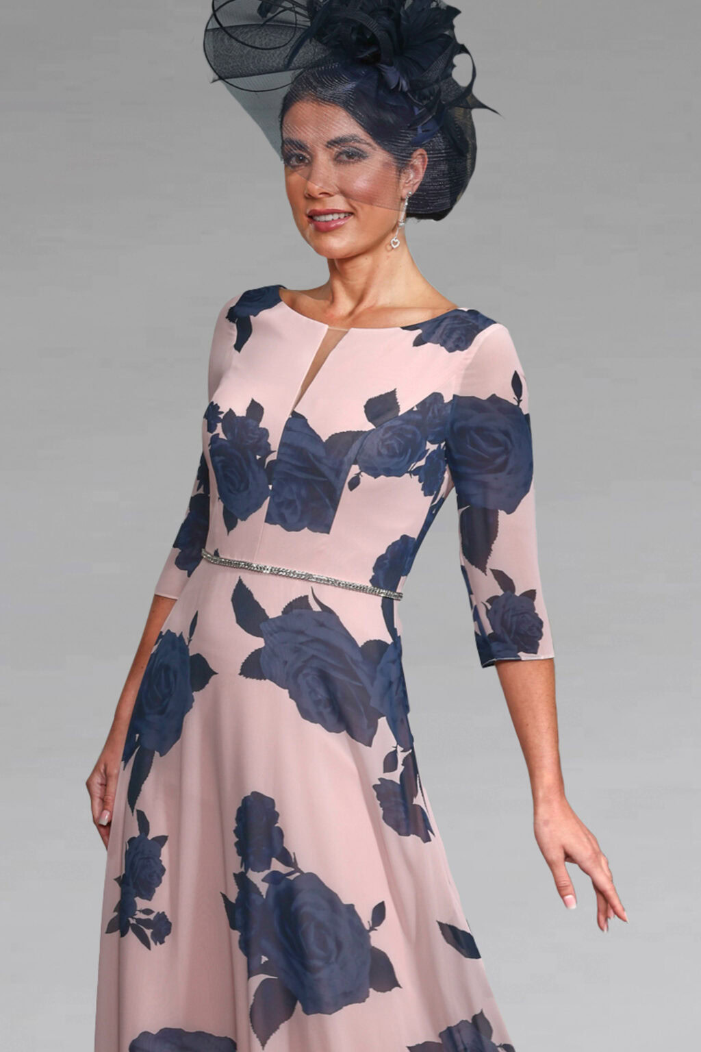 Mid Length Dress With Dipped Hem. VO0959