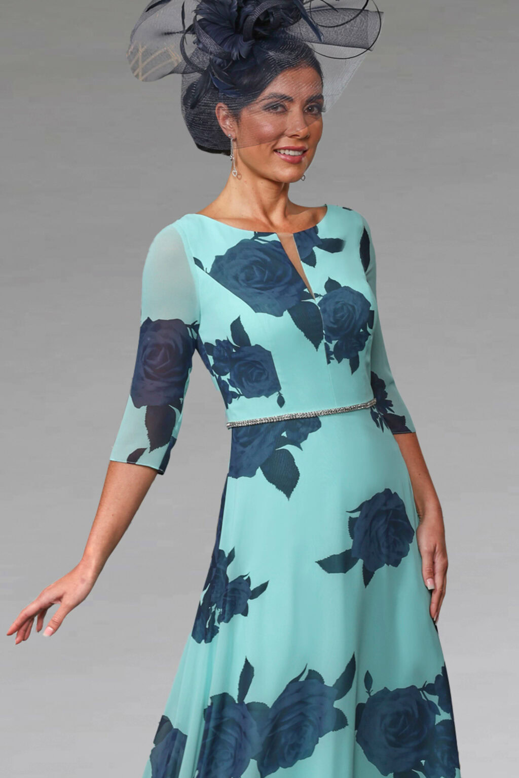Mid Length Dress With Dipped Hem. VO0959