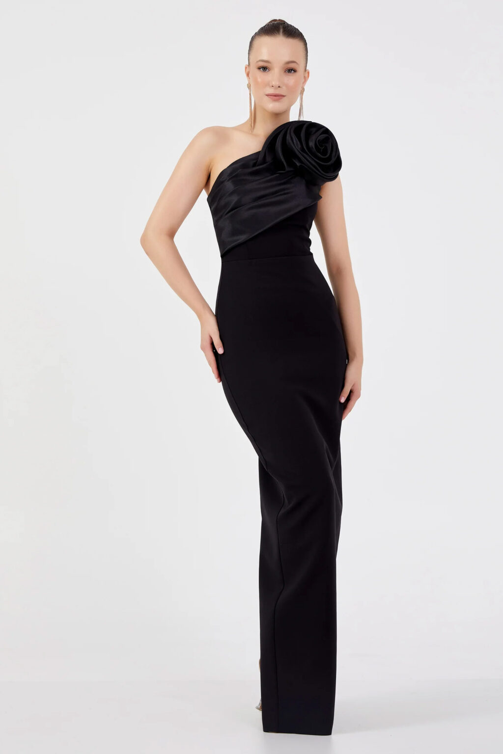 Full Length Dress With Statement Flower. Flora - Image 2