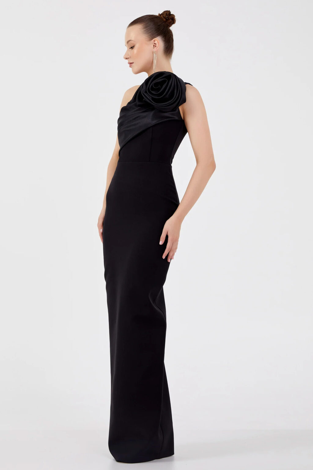 Full Length Dress With Statement Flower. Flora - Image 3