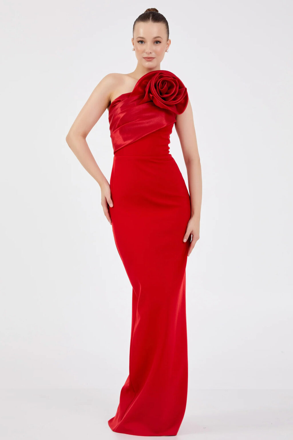 Full Length Dress With Large Flower Detail. Flora - Image 2