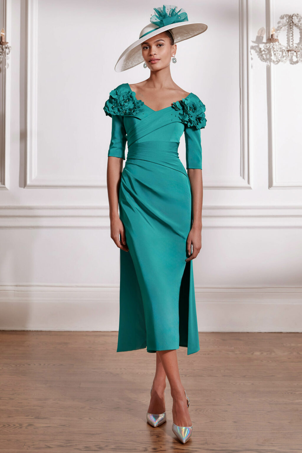 Bardot Fitted Dress with Overskirt. 29288B. - Image 2