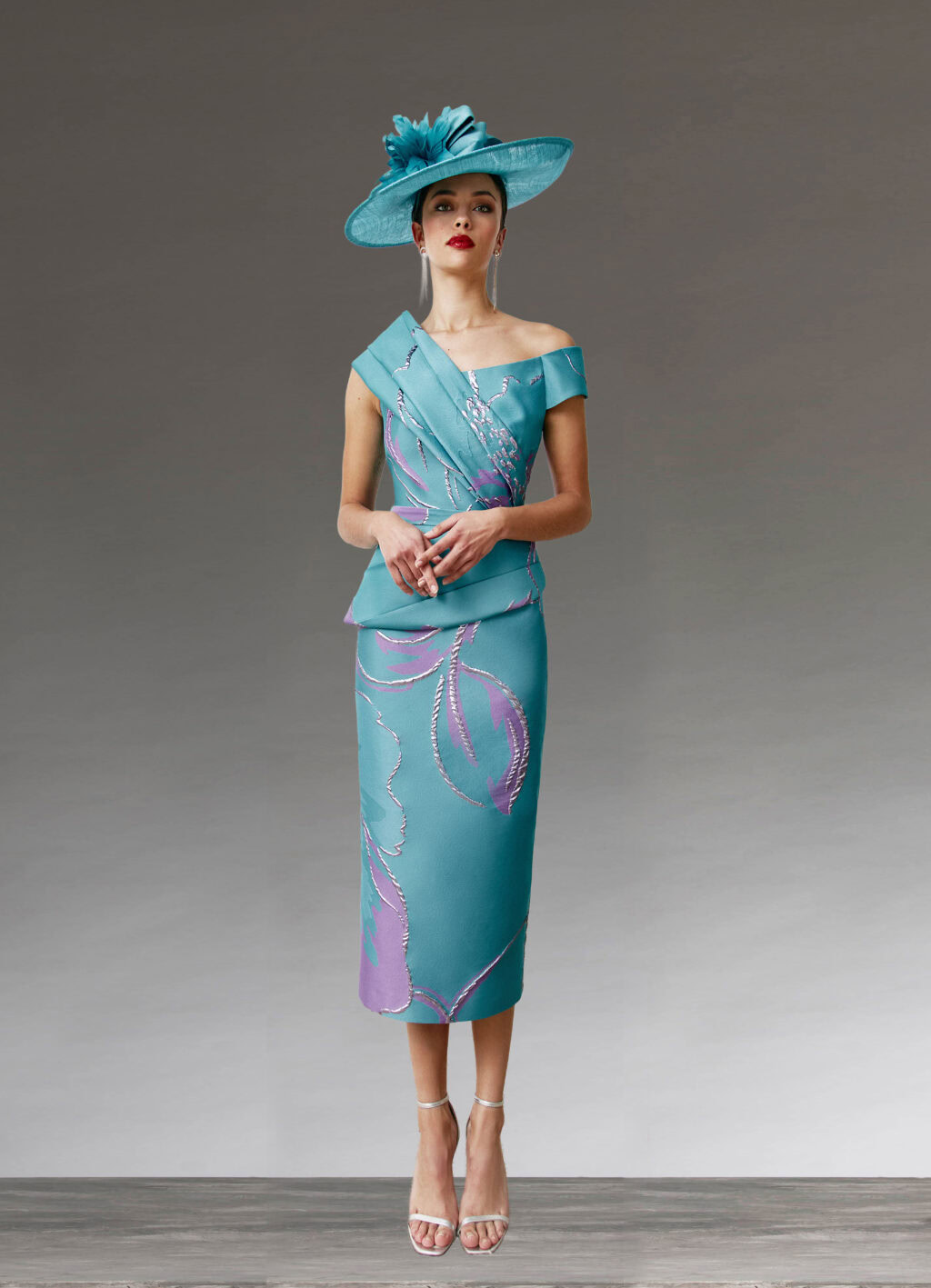 Fitted Dress With Asymmetric Bodice. 5421. Size 12 + 14.