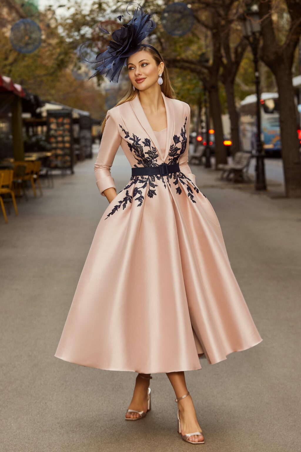 A-line Dress With Blazer Bodice And Belt Detail . 992541 - Image 2