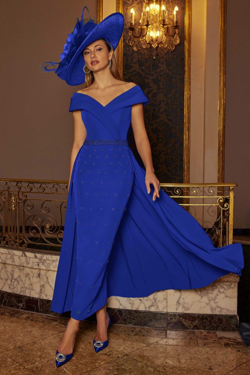 Mid Length Dress With Beaded Skirt & Overskirt. 992571 - Image 2