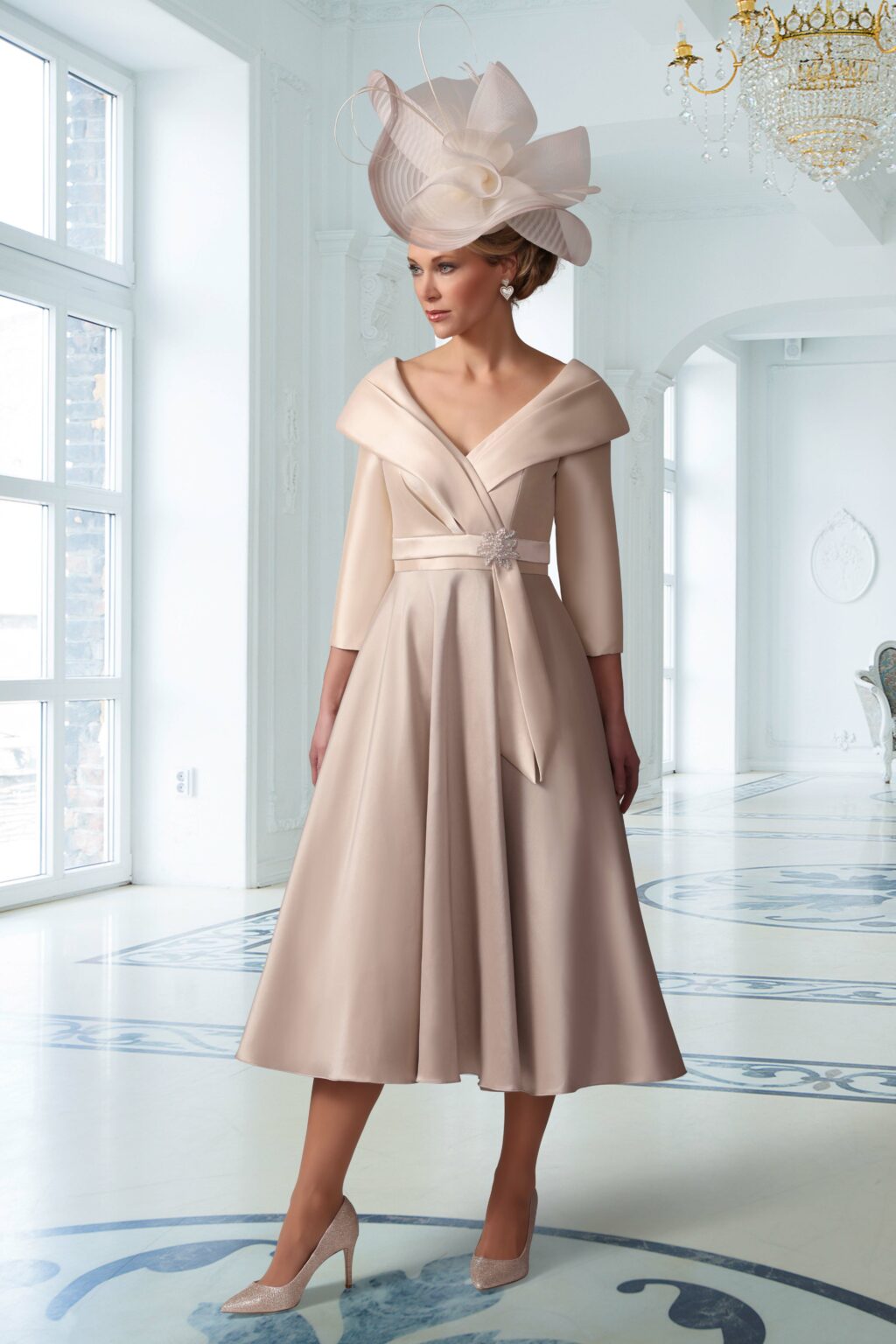 Mid Length Dress With Full Skirt. IR7734 - Image 2