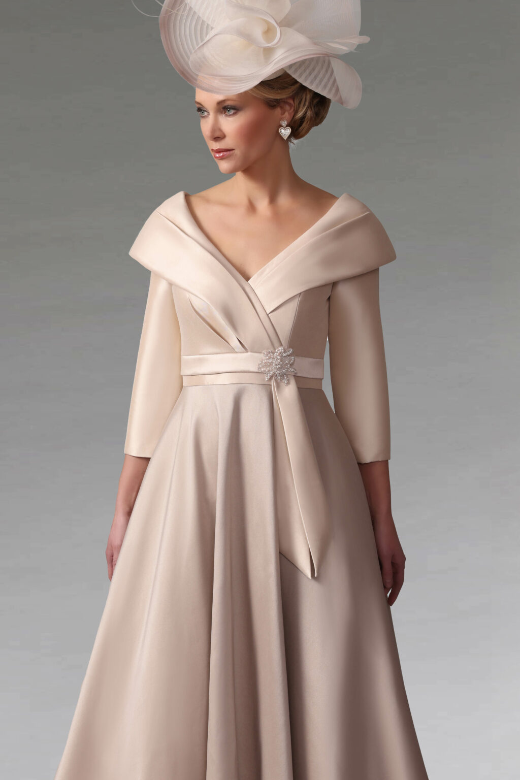 Mid Length Dress With Full Skirt. IR7734