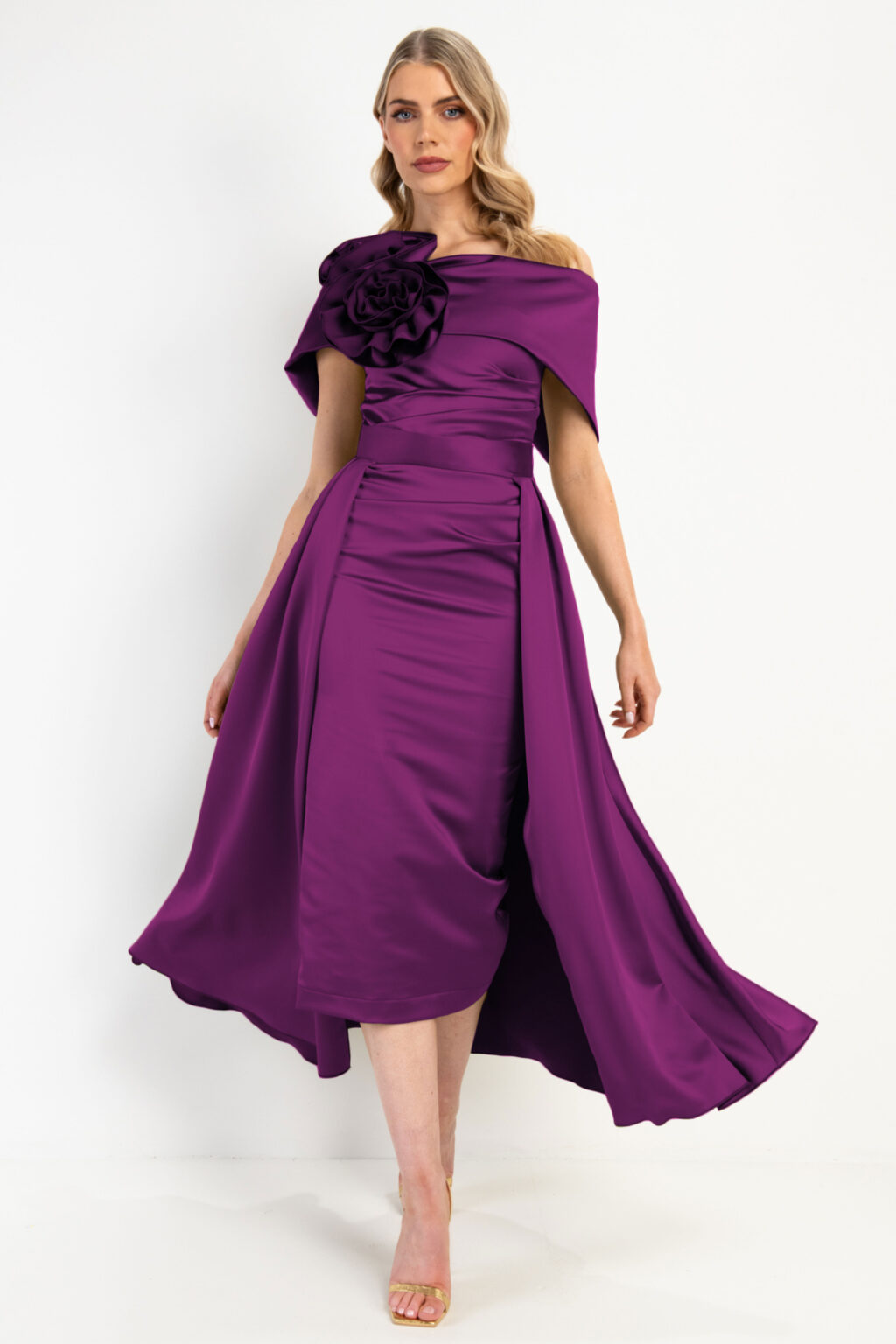 Short Fitted Dress With Overskirt. Kris Bardot Knee Overskirt - Image 2